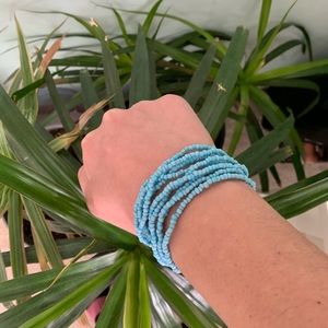 Blue beaded bracelet